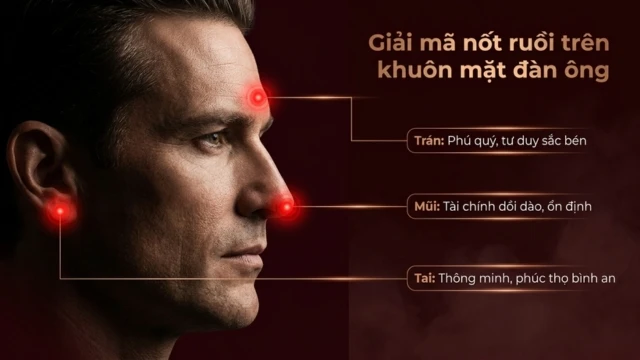 Giải mã nốt ruồi trên khuôn mặt đàn ông