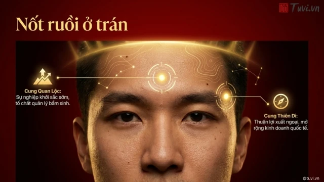 Nốt ruồi ở trán