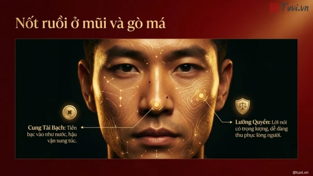 Nốt ruồi ở mũi và gò má