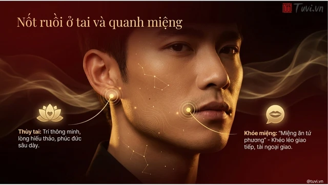 Nốt ruồi ở tai và quanh miệng