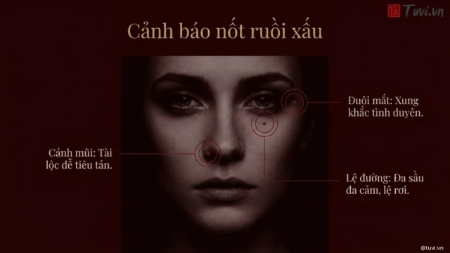 Nốt ruồi xấu trên mặt phụ nữ