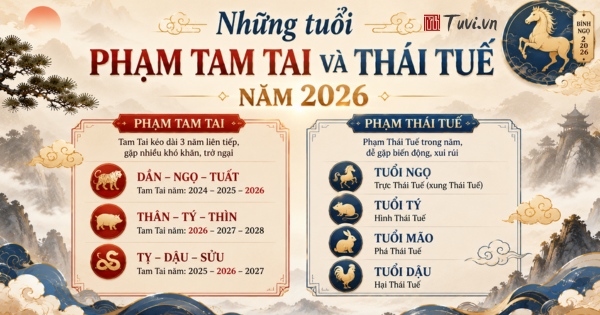 Những tuổi phạm Tam Tai và Thái Tuế năm 2026