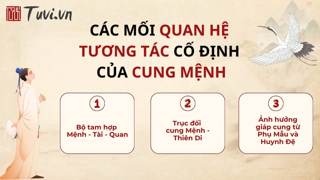 Các mối quan hệ tương tác cố định của cung Mệnh