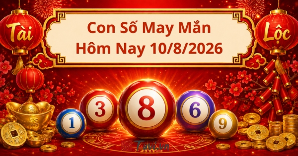 Con số may mắn hôm nay 10/8/2026: Tuổi Tý, Thân rước lộc vàng