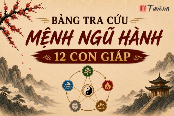 Bảng tra cứu mệnh ngũ hành 12 con giáp