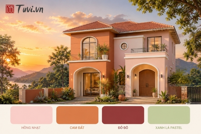 Màu sơn nhà phù hợp cho gia chủ mệnh Hỏa