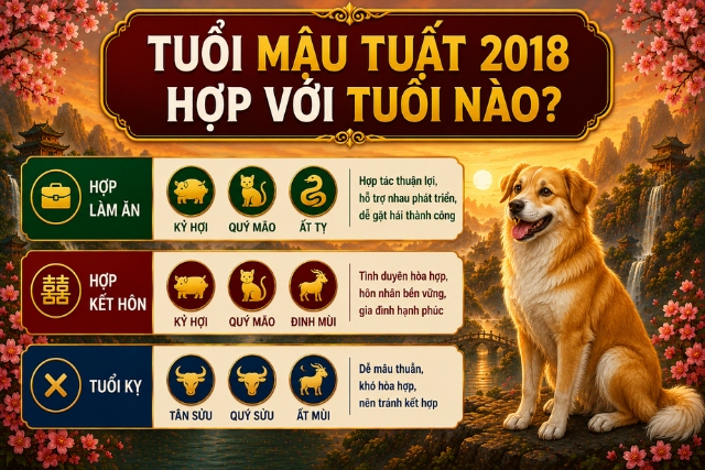 Tuổi Mậu Tuất 2018 hợp với tuổi nào?