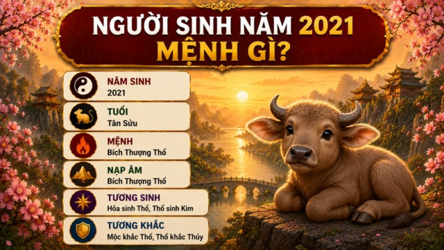 Sinh năm 2021 mệnh gì? Nam nữ tuổi Tân Sửu hợp màu gì?