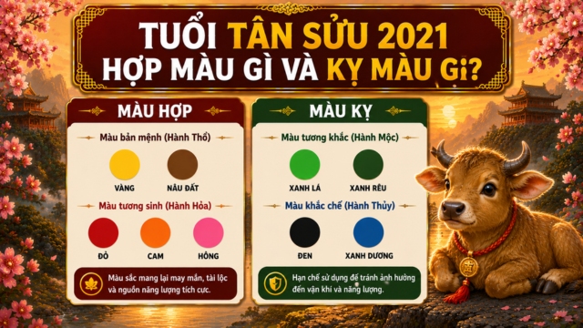 Tuổi Tân Sửu 2021 hợp màu gì và kỵ màu gì?