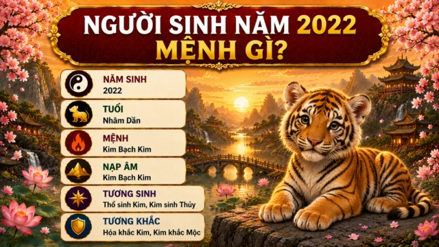 Sinh năm 2022 mệnh gì? Nam nữ tuổi Nhâm Dần hợp màu gì?