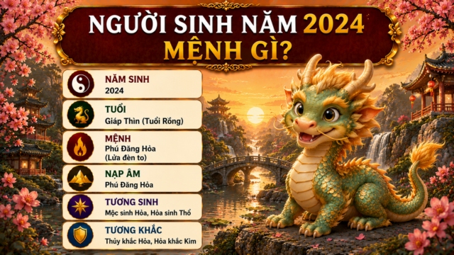 Sinh năm 2024 mệnh gì? Nam nữ tuổi Giáp Thìn hợp màu gì?