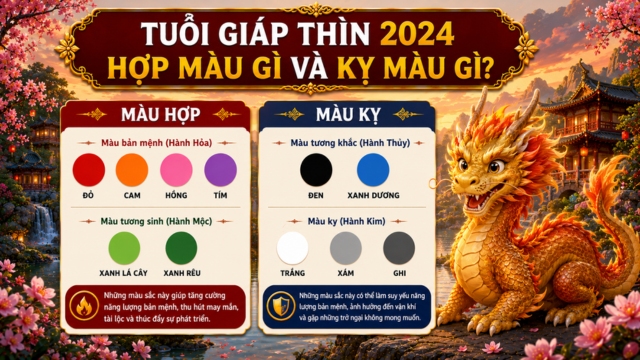 Tuổi Giáp Thìn 2024 hợp màu gì và kỵ màu gì?