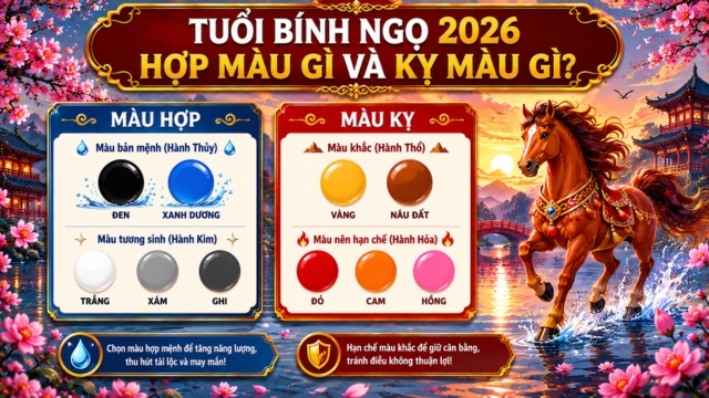 Tuổi Bính Ngọ 2026 hợp màu gì và kỵ màu gì?