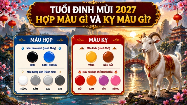 Tuổi Đinh Mùi 2027 hợp màu gì và kỵ màu gì?