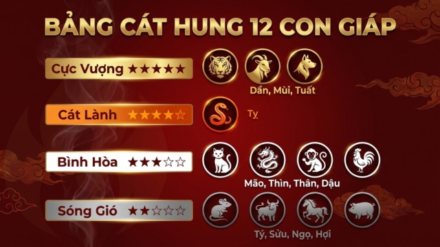 Bảng tổng hợp vận hạn 12 con giáp tháng 5/2026 âm lịch
